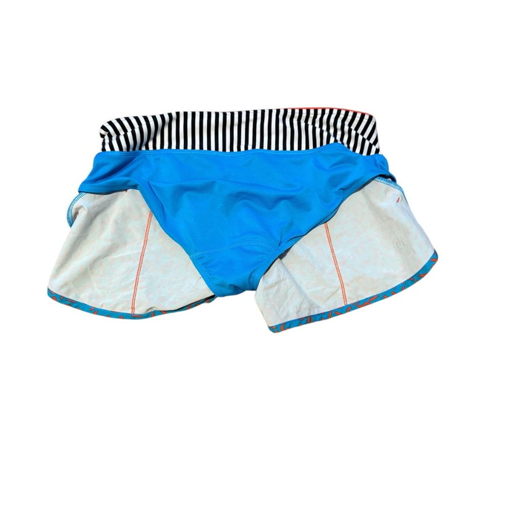 Lululemon Run Speed Shorts Special Edition 2015 Seawheeze Size‎ 6 Blue Orange - Picture 11 of 11